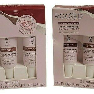 (2) Rooted Rituals Scalp Scrub Ginger Root & Aloe Quick Rinse 0.5oz Pack of (3)